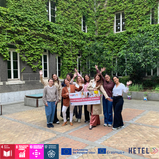 HETELFP's tweet photo. The #PROMOTE #Erasmusplus consortium met in Bilbao to finalize the educational materials for the upcoming “in-the-job learning” pilot to support immigrant women through hands-on workplace learning opportunities across partner countries. 💼✨https://t.co/WK6UfssQQN https://t.co/xZ1o6H7BJk