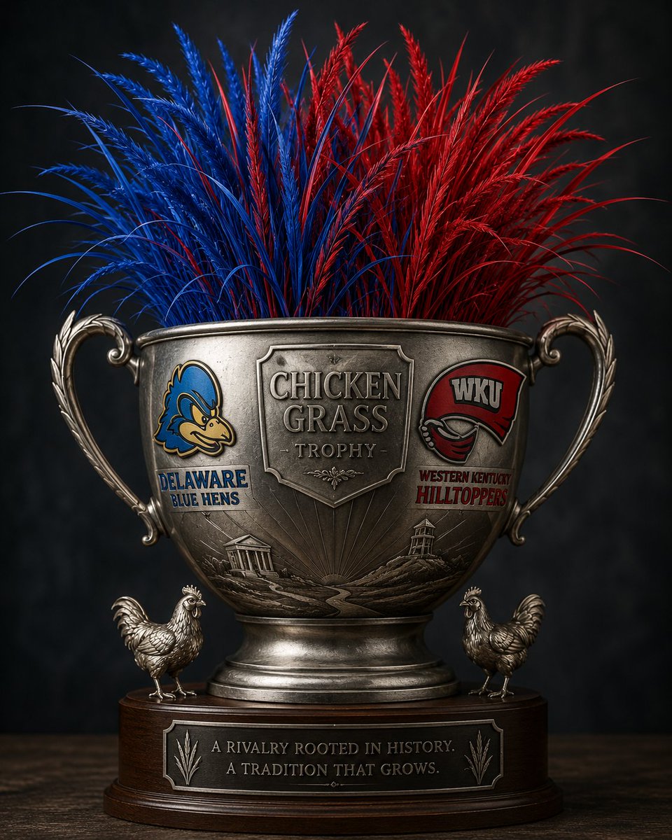 CFBNewEngland's tweet photo. The Chicken Grass Trophy?
Because Blue Hens and Blue Grass. 

Idk, just workshopping here: https://t.co/CWo6rfiPuI