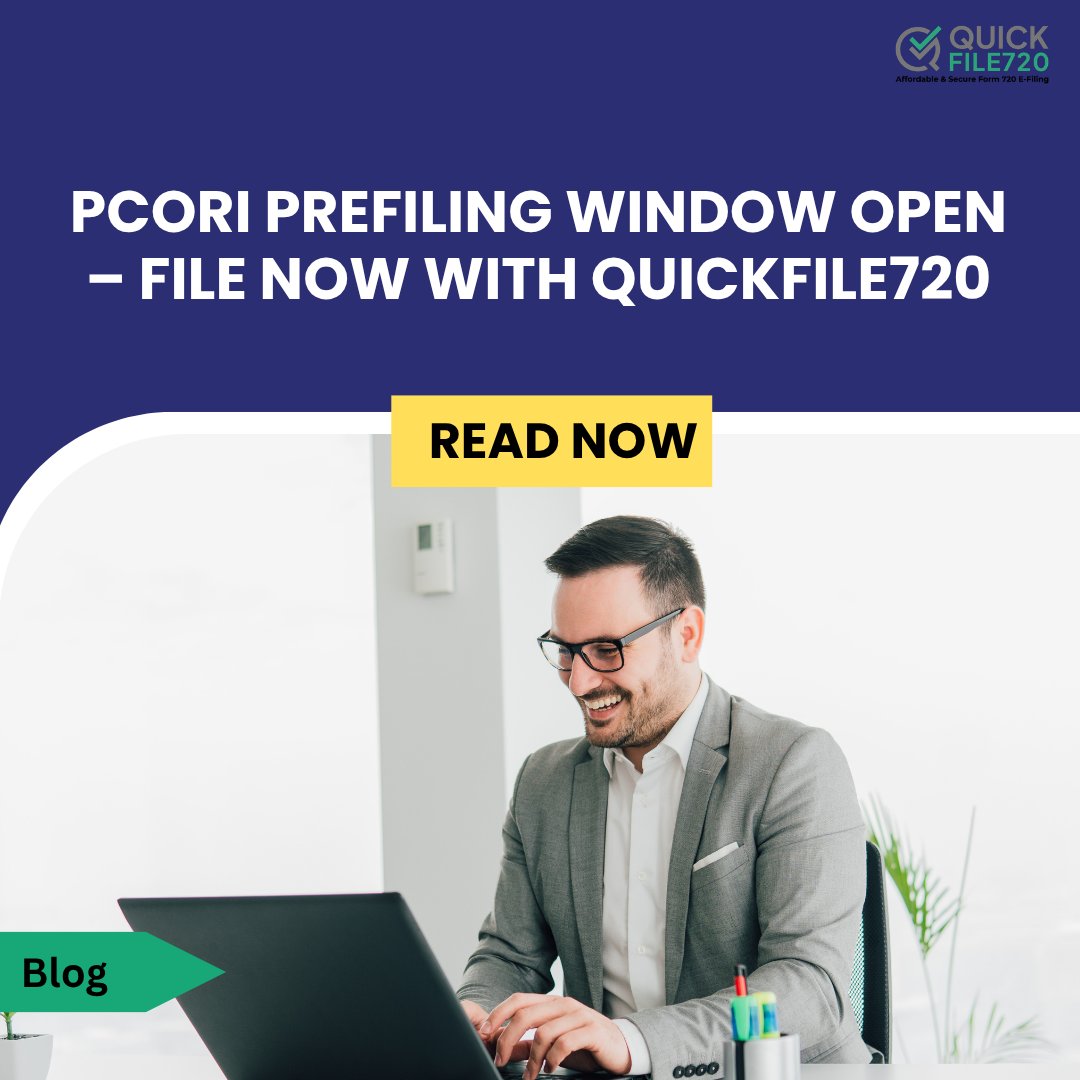 Quickfile_720's tweet photo. The PCORI prefiling window is now open.

Employers and insurers can file their PCORI return early with QuickFile720. Avoid last-minute stress and complete your filing quickly and securely online.

Read the blog:https://t.co/rGb07l7gUY

#form720 #excisetax #pcori #quickfile720 https://t.co/1b3v4n4tyd