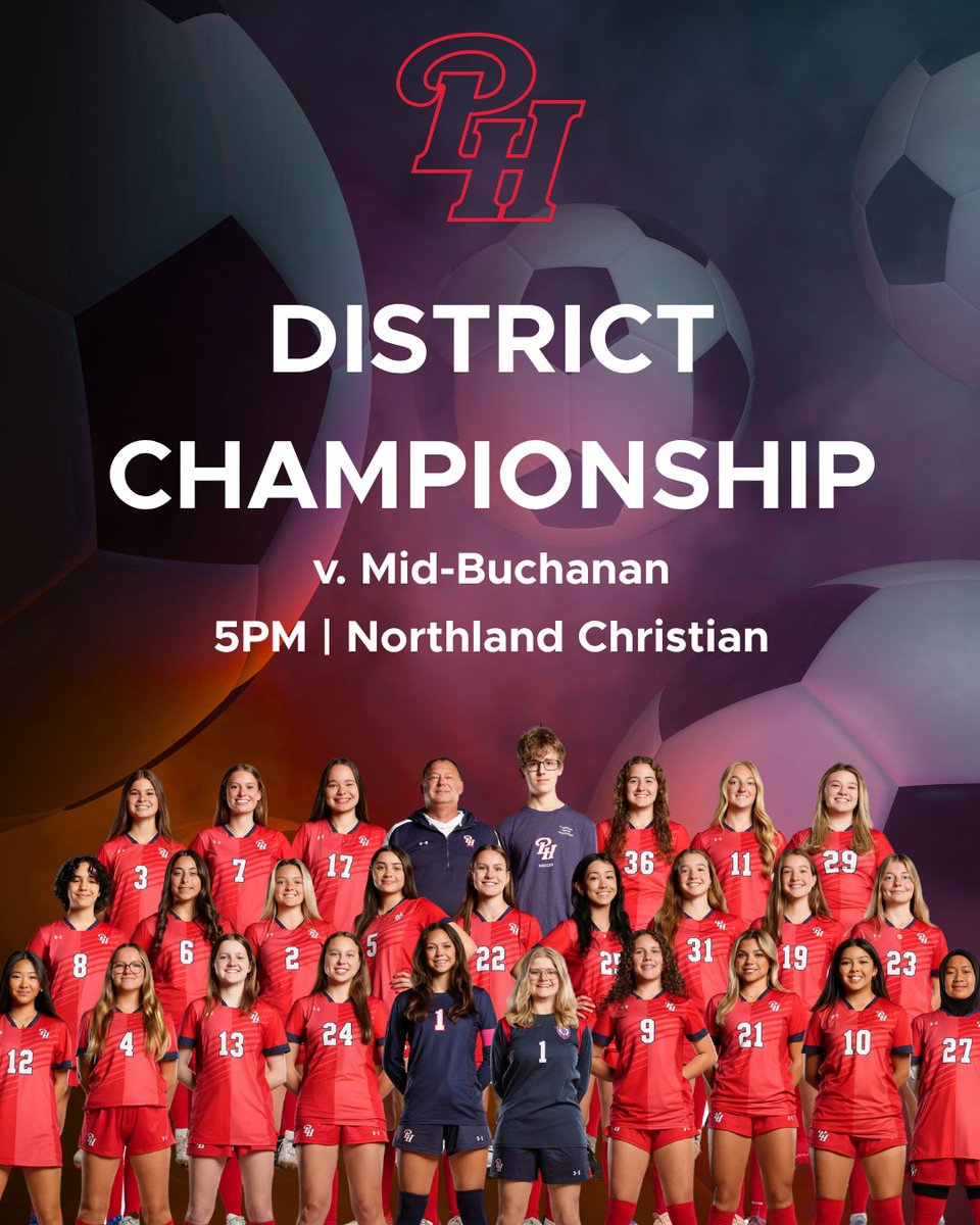 PHSRaiders's tweet photo. Our Girls Soccer team is fighting for the title tonight! Let’s pack the stands and bring the noise. 🗣️⚡

⌚ 5PM
🆚 #1 Mid-Buchanan
🏟️ Northland Christian
🎟️ $6 (https://t.co/GdLeLTb6K4)
📺 Live stream: https://t.co/XyudZucjrD https://t.co/kGsQUTkgRm