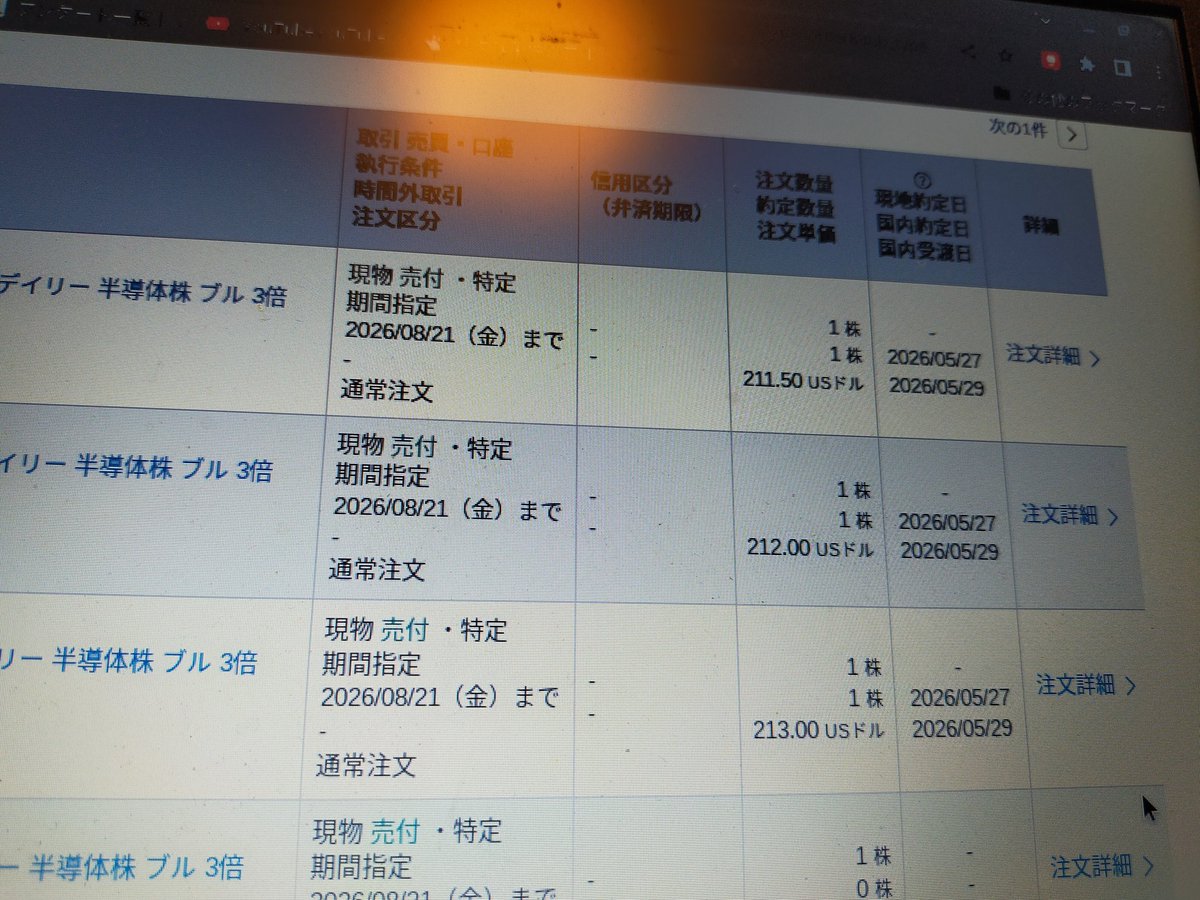 1分で3株8万儲けたが もう少し間隔空けて指値設定したほうがよかった