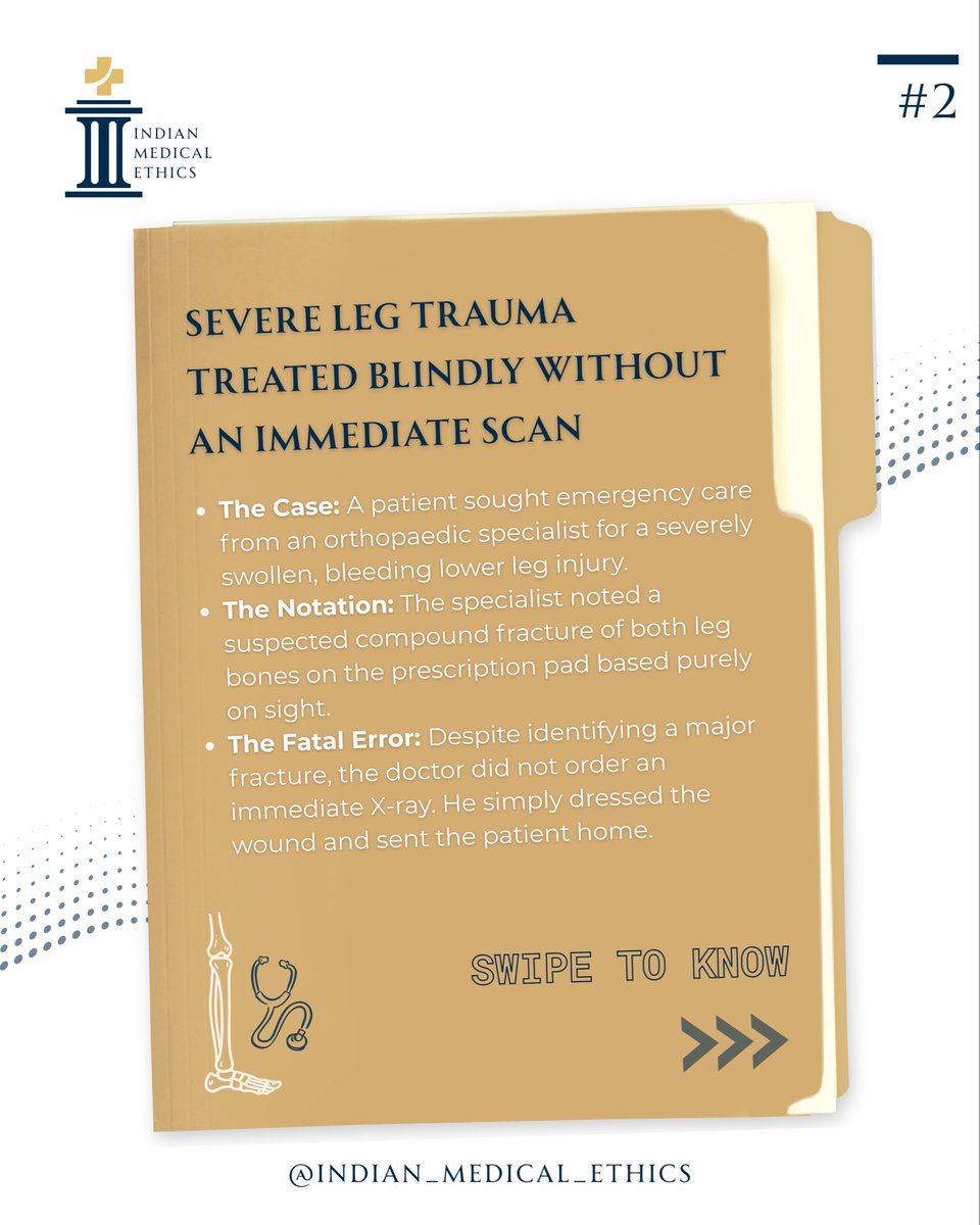 IME2801's tweet photo. Delaying a standard diagnostic test can be medical negligence. In Dr. Akhilesh Chandra Gaur v. Manik Chand (2016), the NCDRC held that delaying an X-ray for a suspected fracture led to permanent deformity and legal liability. Timely diagnostics are a duty, not a choice. #IME https://t.co/I2t7EYzb6o