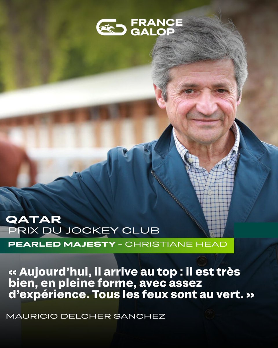 francegalop's tweet photo. 📣 𝗖𝗼𝗺𝗺𝘂𝗻𝗶𝗾𝘂𝗲́ 𝗱𝗲 𝗽𝗿𝗲𝘀𝘀𝗲 :
Qatar Prix du Jockey Club :
L’entraîneur Mauricio Delcher et la copropriétaire Christiane Head parlent de leur partant Pearled Majesty  ⤵️
https://t.co/j9ZFo9rvyG https://t.co/t5QDTukzQ4