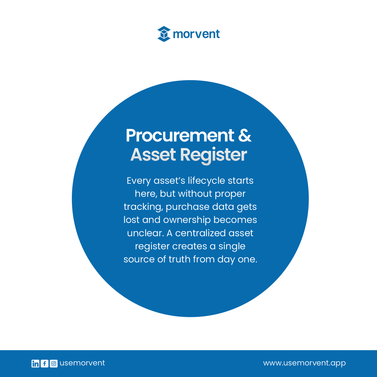 Usemorvent's tweet photo. Asset information shouldn’t be scattered across different teams and systems. From procurement to retirement, every stage matters.

Morvent helps  teams make smarter decisions across the entire lifecycle.

Book a demo: https://t.co/DVoevm9Zj3 https://t.co/PwKrMjAVZp