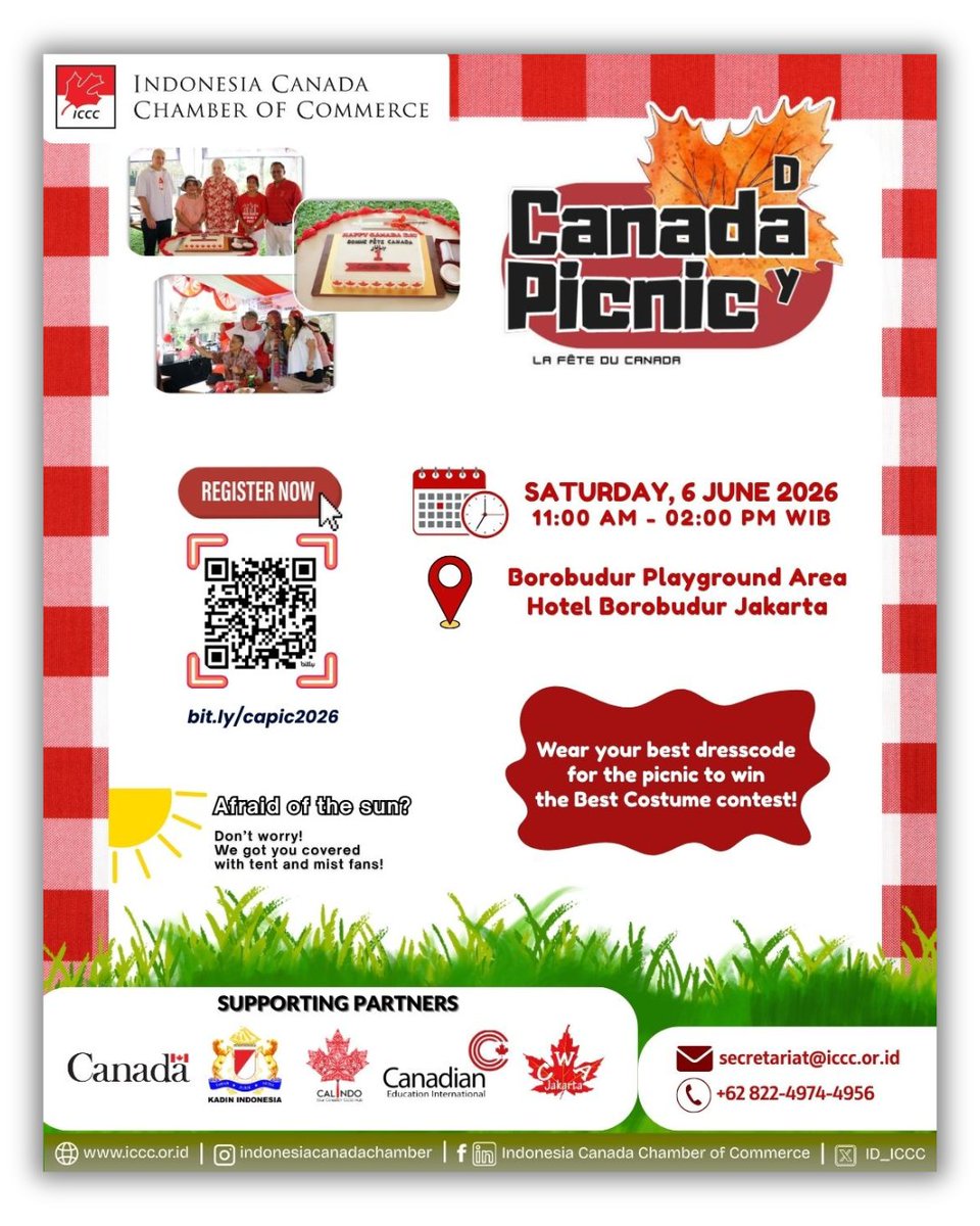 ID_ICCC's tweet photo. Don’t Miss the Canada Day Picnic | La fête du Canada (06.06.2026)

Happy Canada Day, Friends of Canada!🍁

Don't go on your summer holiday without first celebrating Canada Day with us. https://t.co/Ey33pMmWOB