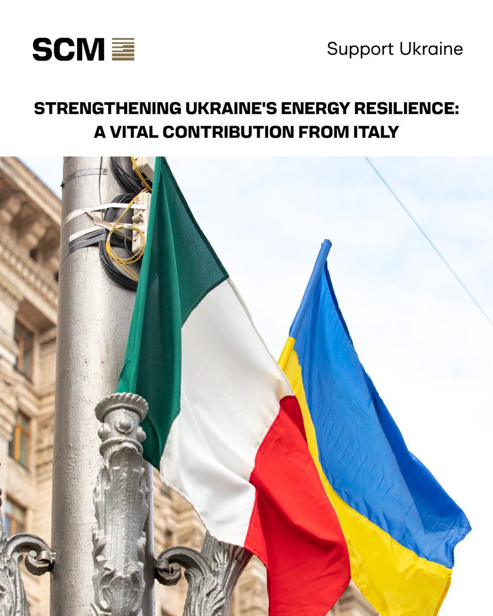 SCM_Limited's tweet photo. 🇮🇹🇺🇦 SCM welcomes Italy's EUR 10 million contribution to the Ukraine Energy Support Fund. These funds will enable @DTEK_Group to purchase Italian-made vehicles and machinery, directly supporting field crews repairing energy infrastructure damaged by russia's war. 

Thank you, Italy!

🔗 https://t.co/eNxCVMhEYD

#SCM #DTEK #Italy #SupportUkraine