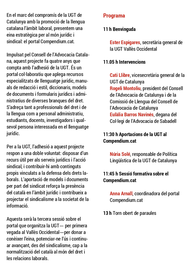 catalaugt's tweet photo. 🗓️El 3 de juny organitzem a Sabadell la jornada "https://t.co/4k5feCUMcS, una font de recursos per a fer sindicalisme en català".

✍️Inclou una sessió pràctica a càrrec d'Anna Arnall, lingüista i especialista en llenguatge jurídic català.

📎Inscriu-t'hi a https://t.co/shcR5fkt9U https://t.co/vJfNPSDOSl