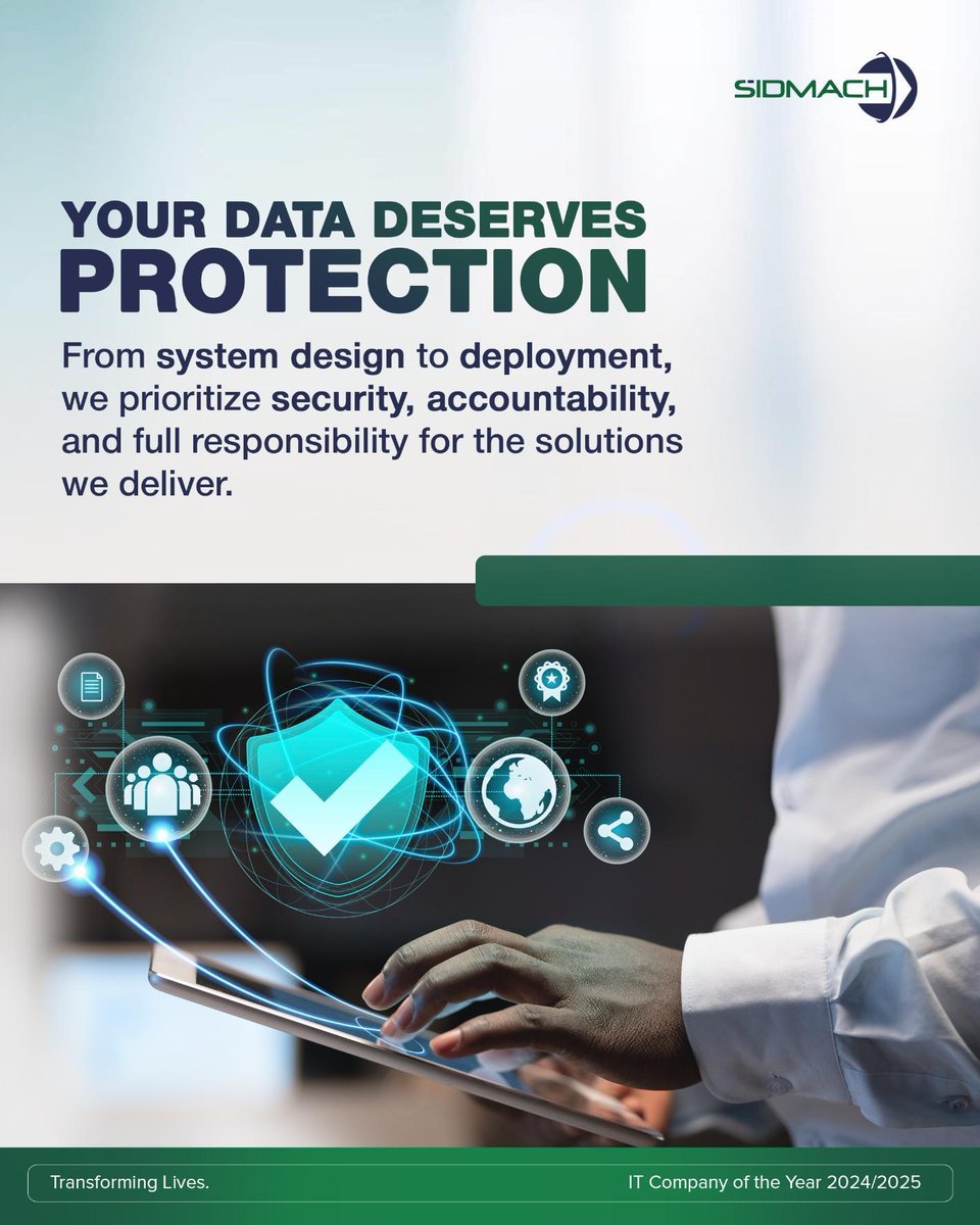 sidmach's tweet photo. Your data deserves protection, not promises.

Integrity in technology goes beyond words, it means safeguarding what matters most with accountability and responsibility at every stage. From system design to deployment, we prioritize security and deliver solutions built on trust.✨ https://t.co/ZCvqsRF2m9
