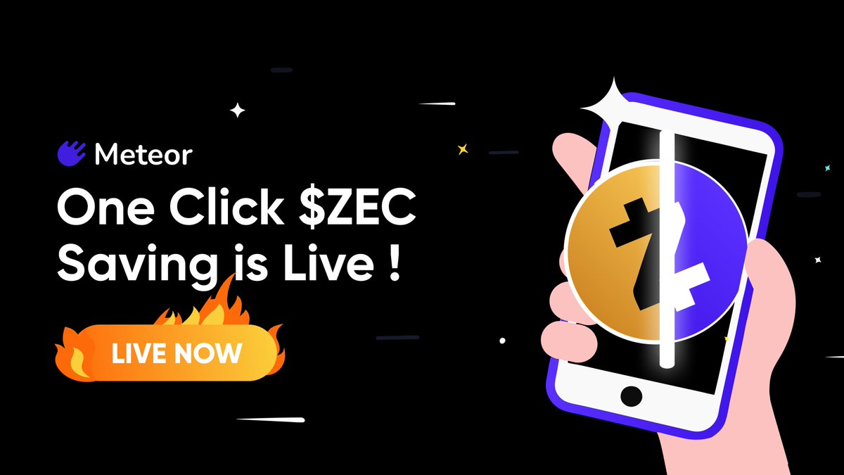 MeteorWallet's tweet photo. Save your zcash:native on NEAR with one click — on Meteor App. 

> Bridge your zcash:native from @Zcash to NEAR via the Bridge tab, powered by @near_intents 

> Go to ZEC Savings, enter your amount, and you're done

Hold $mZEC and earn yield in zcash:native 
Get your Meteor App here https://t.co/gFLqbWoX6v