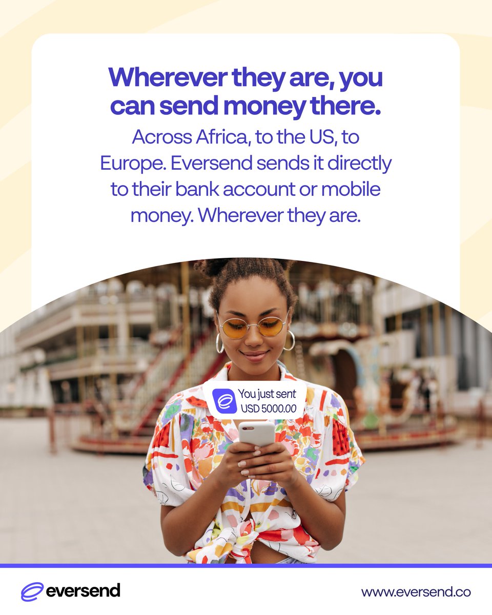 eversendapp's tweet photo. Someone in Nairobi. Someone in Lagos. Someone in Paris. Someone in Atlanta 😎. 

Eversend handles all of it — send money across Africa to 8 + countries, send USD to the US, send EUR to Europe 🌎. 

One app, one place to do it. Use Eversend Today — https://t.co/NuRU9pfUdV. https://t.co/S86l8jcxMo