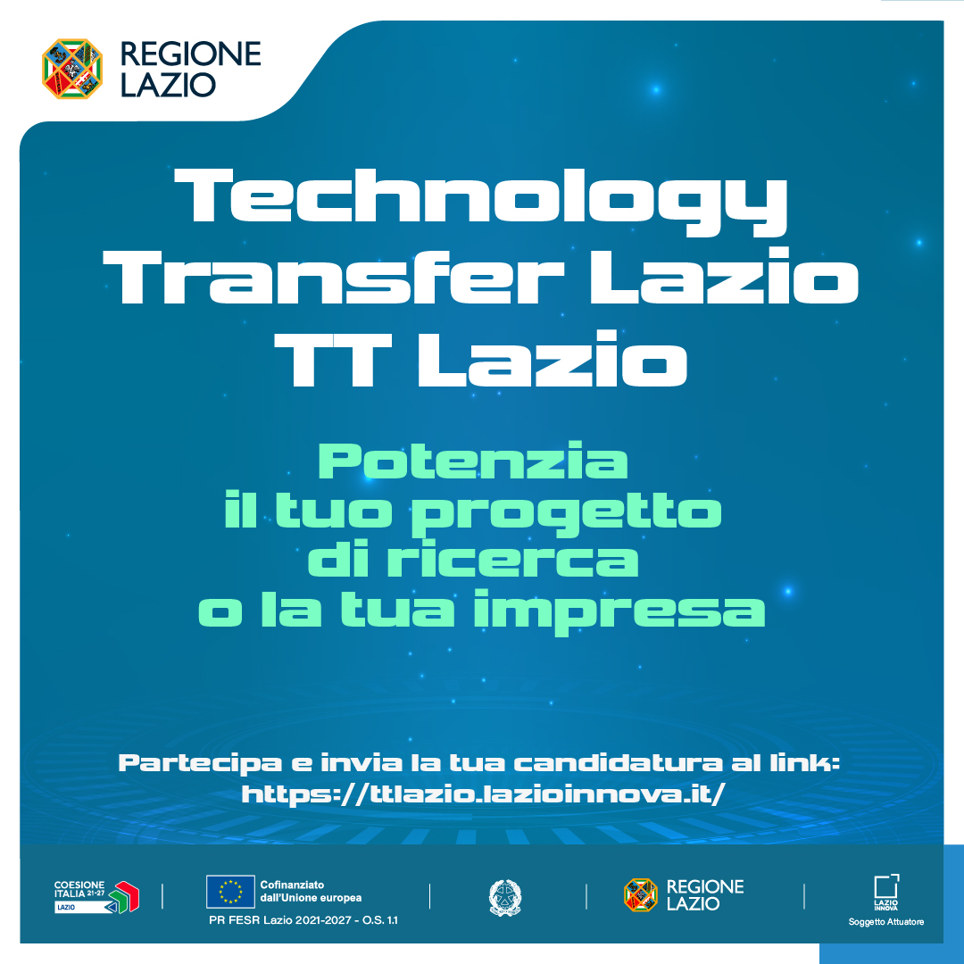 LazioInnova's tweet photo. 🚀 Trasforma la tua ricerca in impresa con TT Lazioi il programma promosso dalla @RegioneLazio e da Lazio Innova, che supporta team di ricercatori e startup innovative nello sviluppo di nuove aziende 
⏰ Nuova scadenza: 30 giugno ore 17
👉  https://t.co/YO5rVEBL9D 
 #prfesrlazio https://t.co/hZFrU1Jrcb