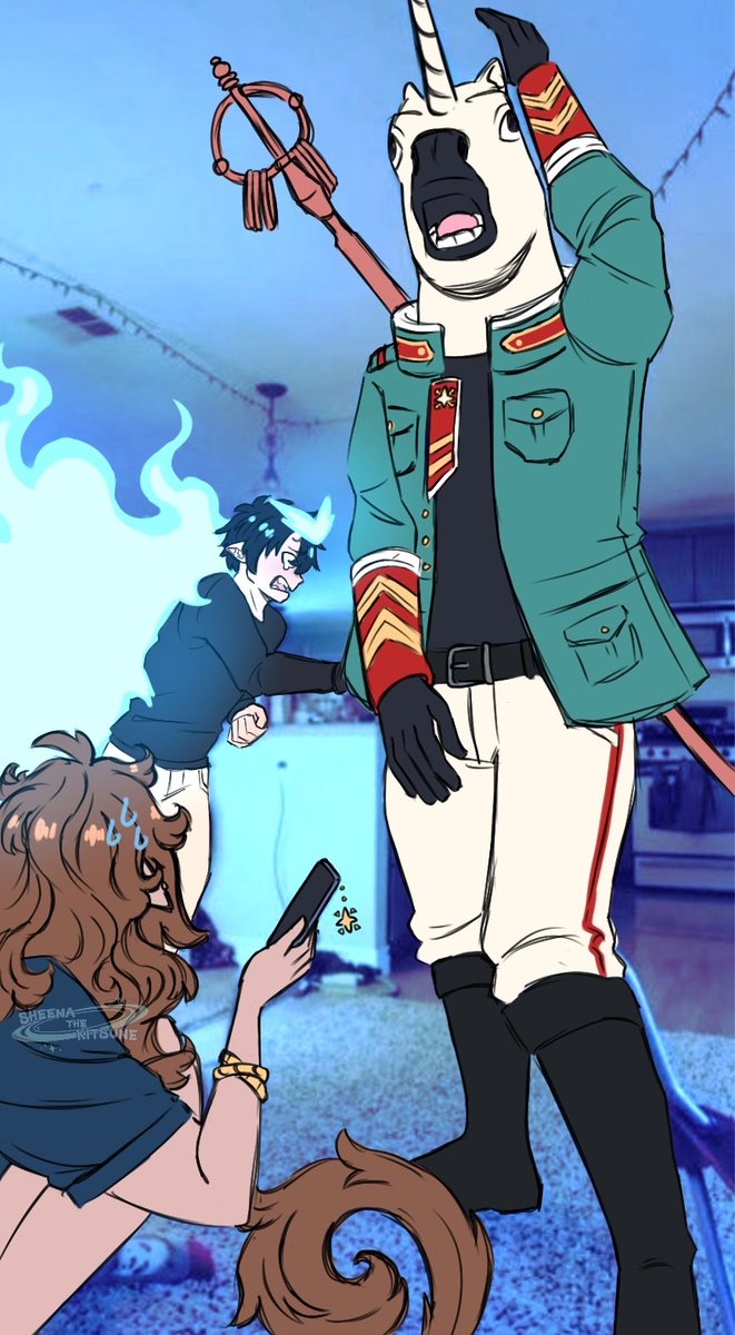 SheenatheInari's tweet photo. This did happen in the show right? :V
#aoex #青の祓魔師 #blueexorcist https://t.co/G83DQKjgr9