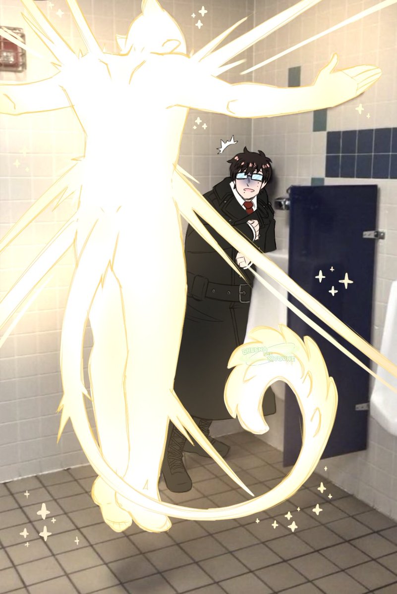 SheenatheInari's tweet photo. This did happen in the show right? :V
#aoex #青の祓魔師 #blueexorcist https://t.co/G83DQKjgr9