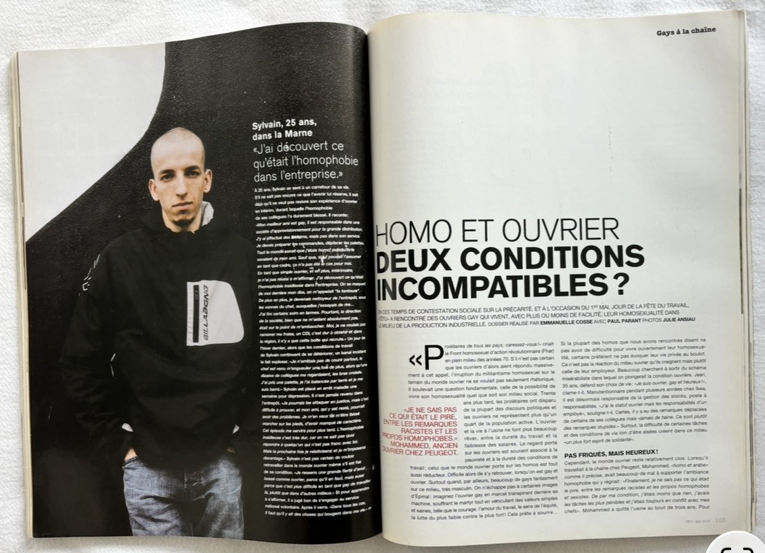 TheRookieGay's tweet photo. Souvenirs lointains d’une époque (il y a 20 ans!😅😅) où je participais à un article pour les homos dans le monde ouvrier pour un magazine que j’adorais.. à l’époque. Oui je sais j’ai le regard sombre et ténébreux, c’est pas ce qui me va le mieux.😂 https://t.co/qmgoXLNmcS