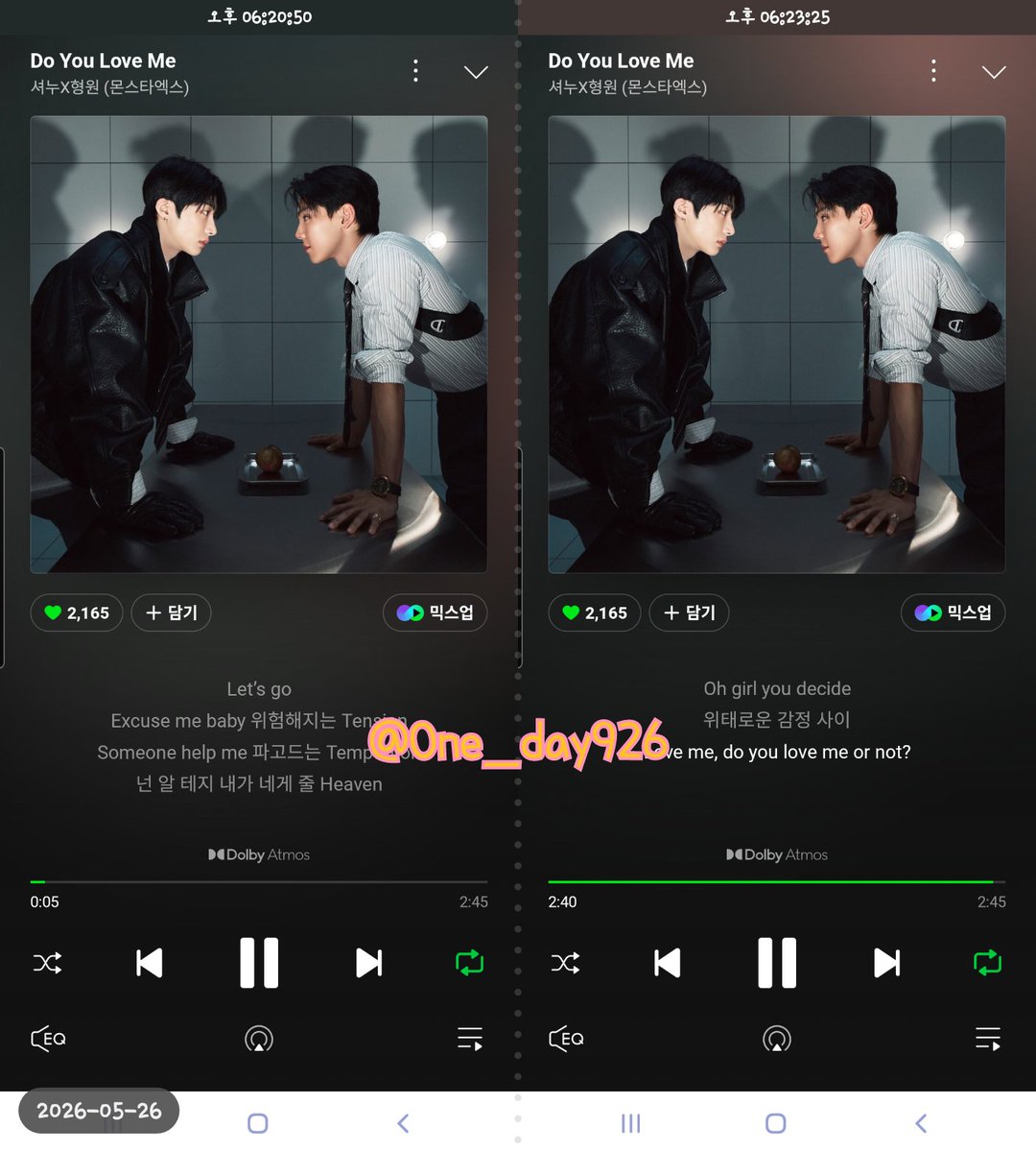 One_day926's tweet photo. 0526 18시 멜론 https://t.co/so98QH3epv