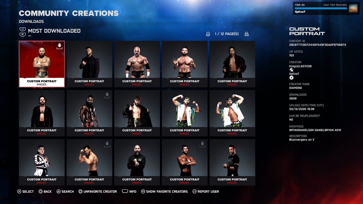 convergexx's tweet photo. Spent my night reuploading the 80 renders that were deleted from CC so everything should be back up. 

170+ renders across 3 accounts on #WWE2K26 

Thanks for nothing @WWEgames https://t.co/smz58TB3jE