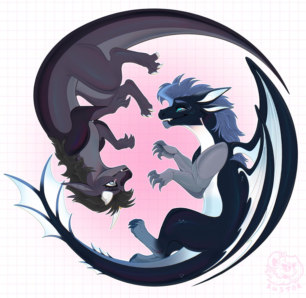 kust0_0's tweet photo. Brought you a cute art with a couple, two versions for convenience ❤️

#art #commission #dragon #feral #feralart #sfw https://t.co/rDKuV94L5L