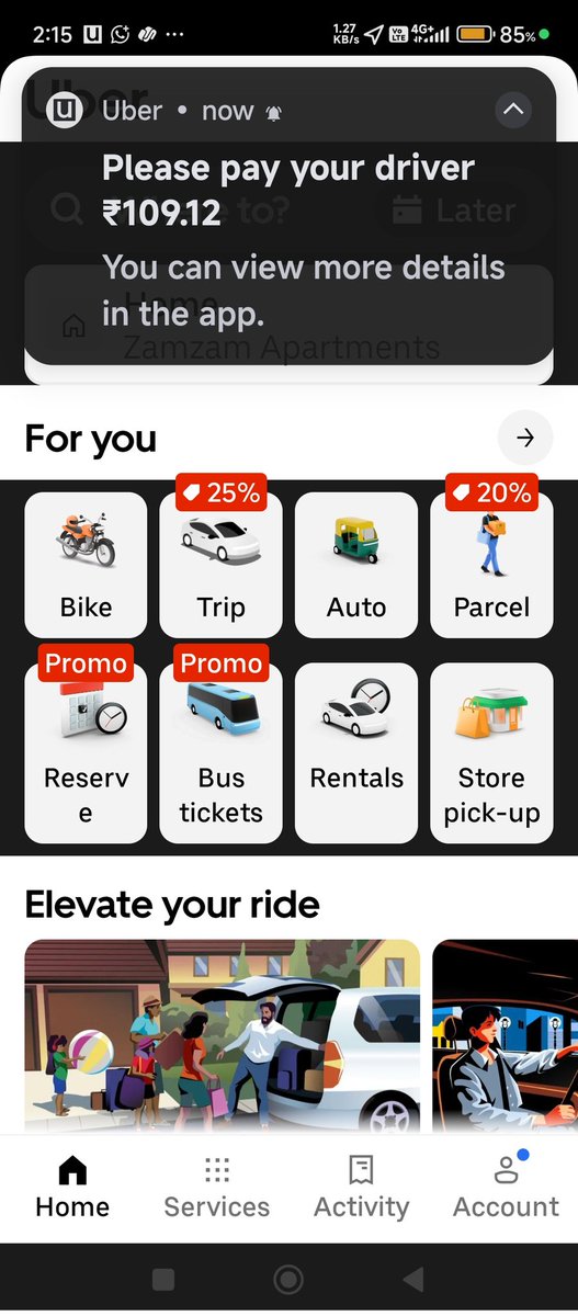 sultanlatif's tweet photo. @Uber @UberEng @UberFacts @Uber_India @Uber_Support It's been going on for days. Moment I book Uber ride, &amp; moment I get to my destination, prices vary. Not only that, it reflects something else with driver partners! https://t.co/VIjjpQ3G0n
