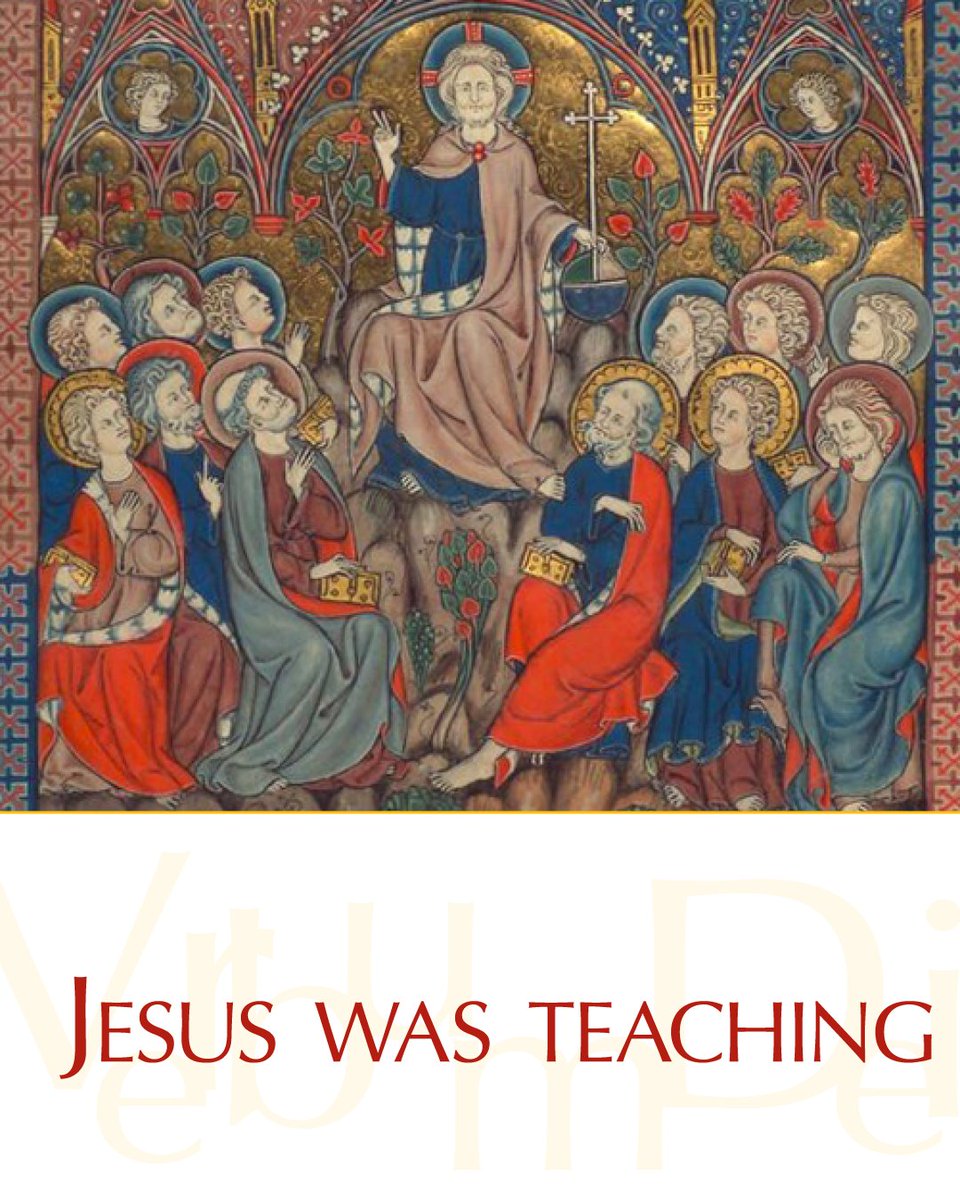 VaticanNews's tweet photo. Gospel of the Day (Mark 12,35-37)

As Jesus was teaching in the temple area he said, "How do the scribes claim that the Messiah is the son of David?
David himself, inspired by the holy Spirit, said: 'The Lord said to my lord, "Sit at my right hand until I place your enemies under your feet."'
David himself calls him 'lord'; so how is he his son?" (The) great crowd heard this with delight.

https://t.co/DsEcj2puMp