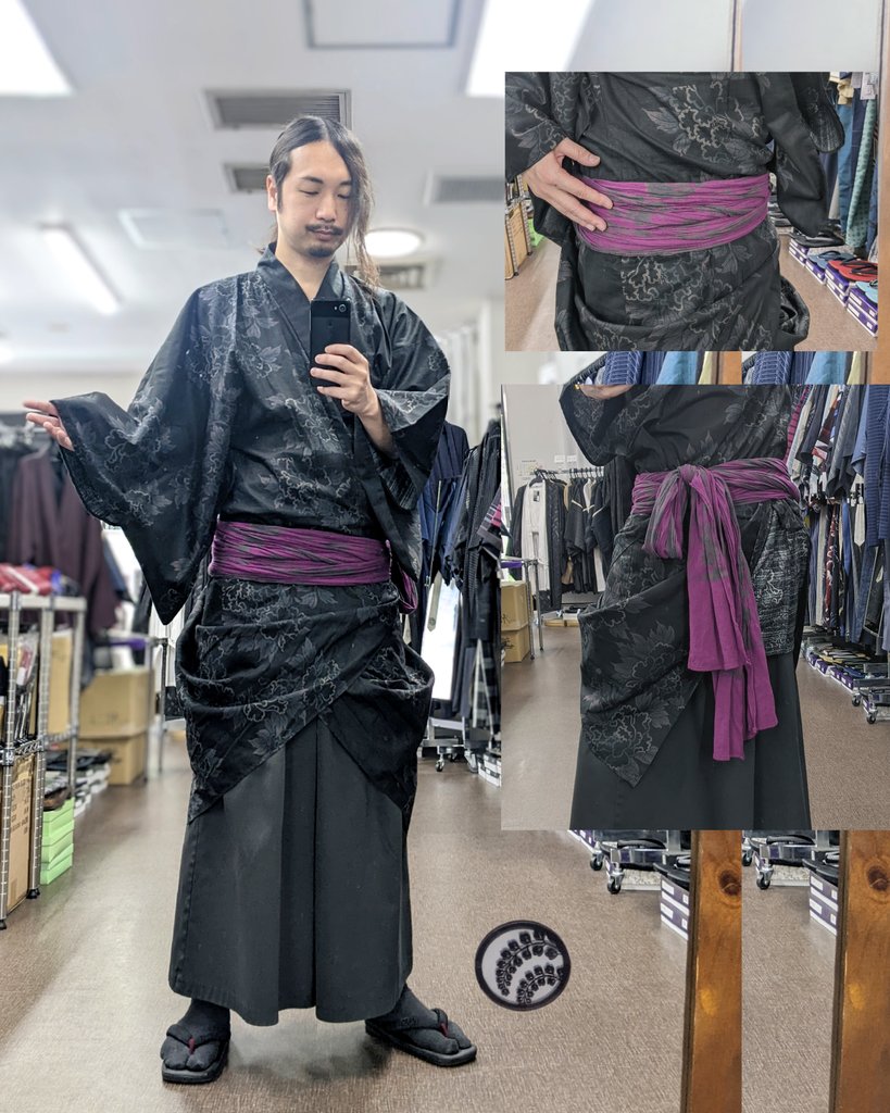 絞り兵児帯』は自分としてもオススメで 数年前に買った「紫」を使っ