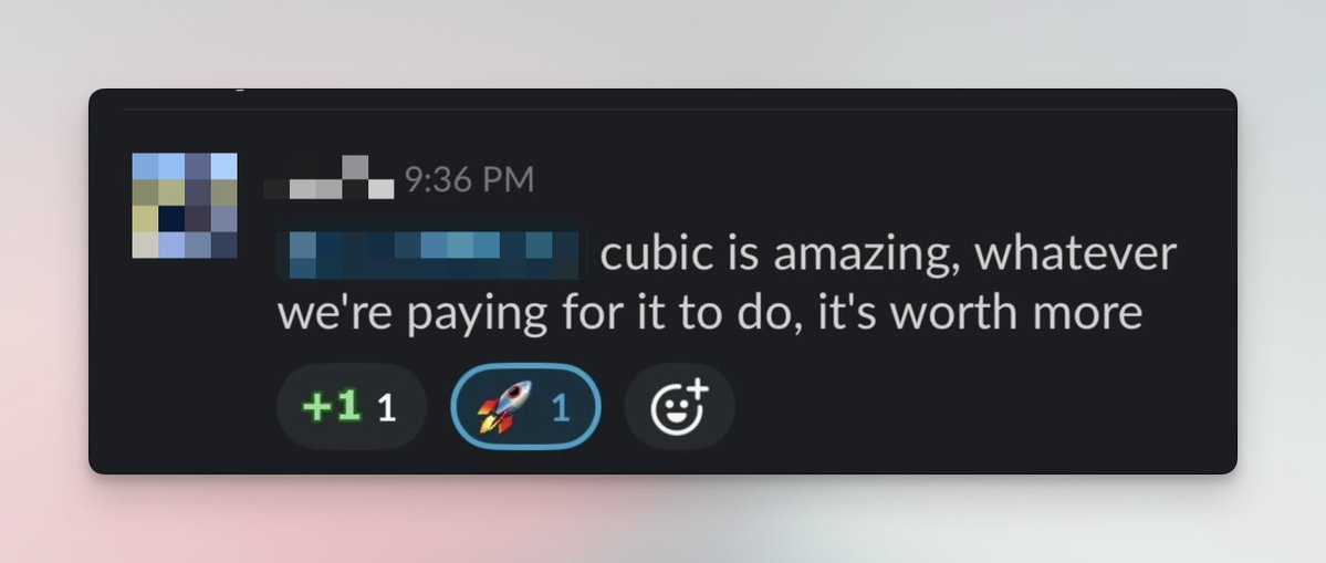 PaulSangleF's tweet photo. Unprompted, from a customer's internal Slack.

You learn more from one message like this than from a hundred NPS responses. https://t.co/m5X0E0LCHB