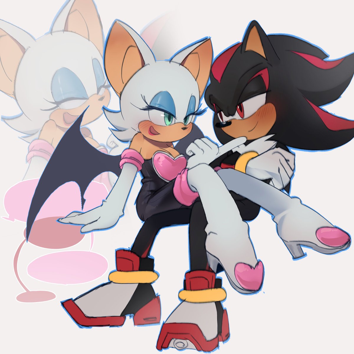 9lSky0's tweet photo. Parejitas que me gustan 💞#sonicthehdgehog 
#sonaze #Sonknux #shadouge #rougamy https://t.co/Ya6H7AIxdK