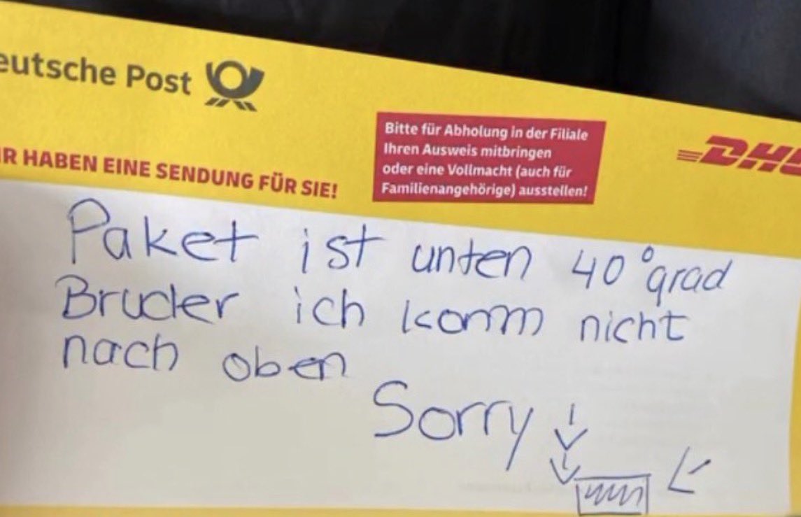 sandroaufdie1's tweet photo. Danke DHL https://t.co/BGpChAjjTK