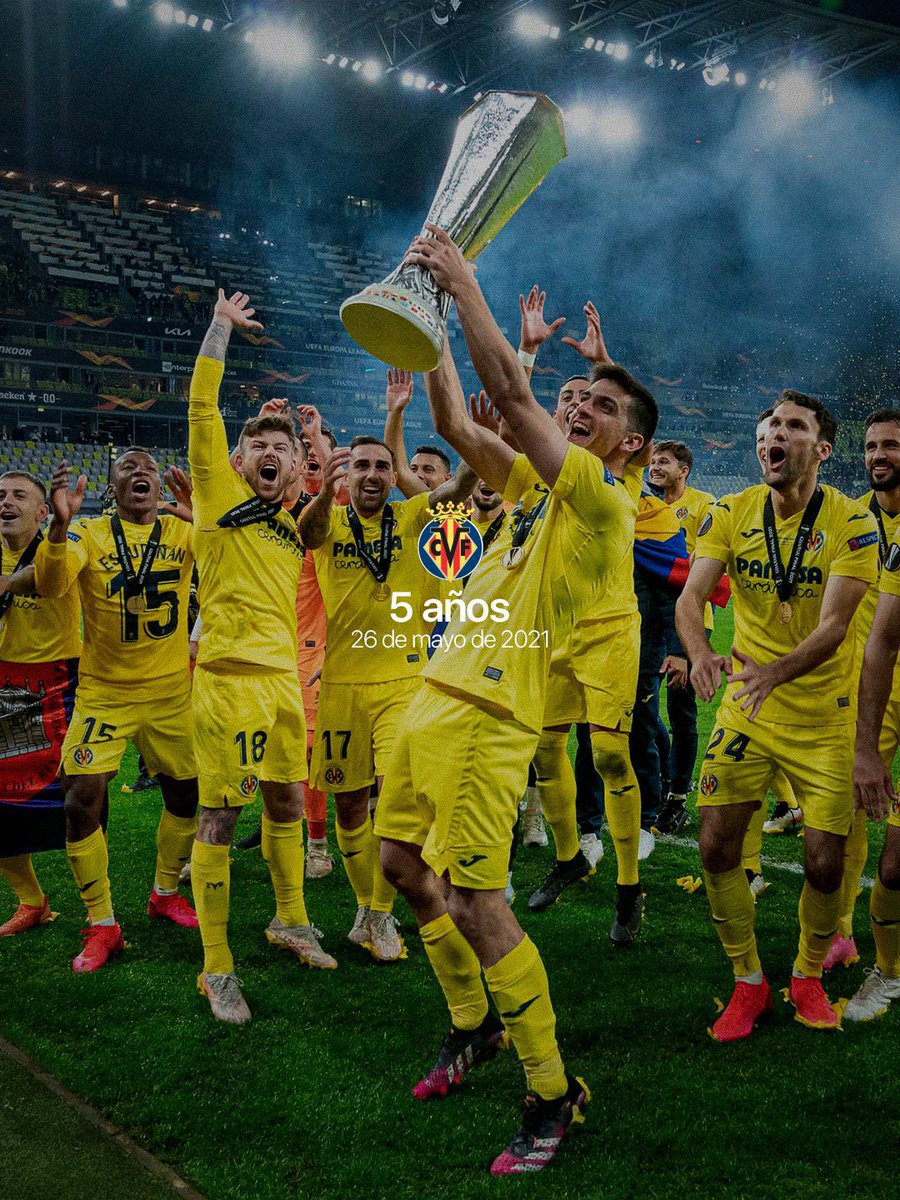 VillarrealJapan's tweet photo. 感動と歓喜のUEL決勝とビジャレアルの初タイトル獲得から今日でちょうど5年が経ちました。

あの時にいた選手はもうジェラールとフォイスしかいなくなったけど、ずっと記憶に残り続ける思い出の1ページ。 https://t.co/6sdFPaLNVi