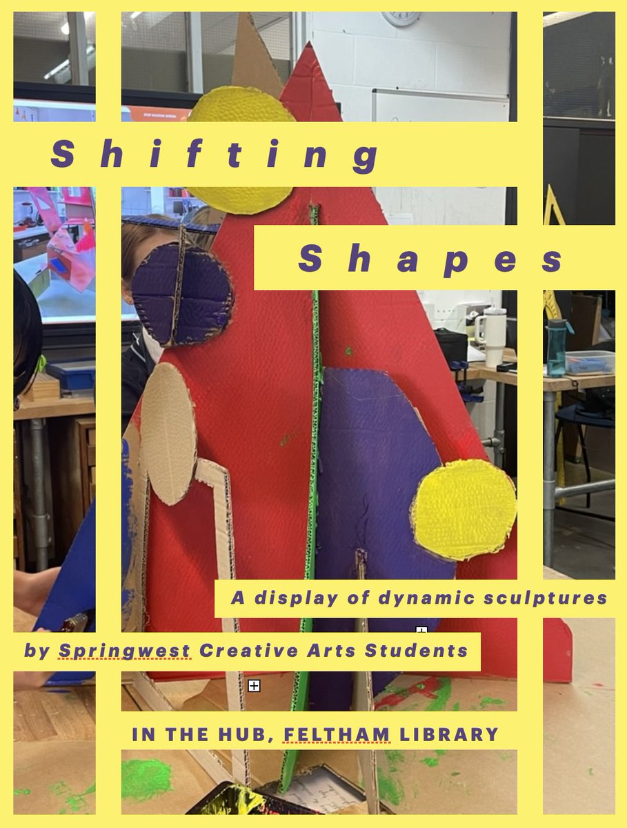 Feltham_Arts's tweet photo. Feltham Festival
Thanks to all the @SpringwestA students for creating these vibrant sculptures, you can view them tomorrow in Feltham Library as part of the Festival Community Funday.
@Artsmarkaward
#BigThingsComing #Abstract https://t.co/Z3nhh5xSgw