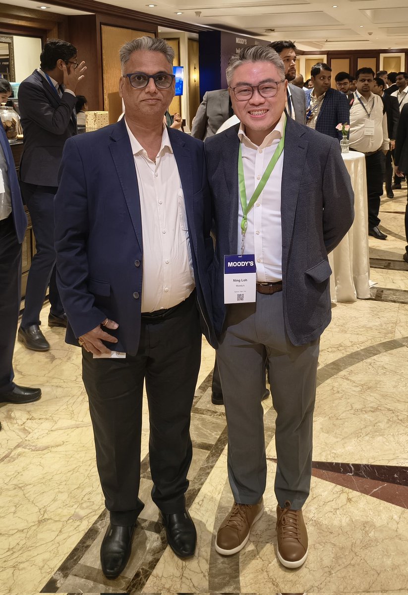mfprofit's tweet photo. Honoured to meet NING LOH, Managing Director &amp; Head of Credit Strategy &amp; Guidance at Moody’s Ratings, during the India Credit Conference 2026 at Taj Lands End, Mumbai.
Insightful discussions on global credit trends, market outlook, and the evolving financial landscape. #mfprofit https://t.co/bbErMOf2b7