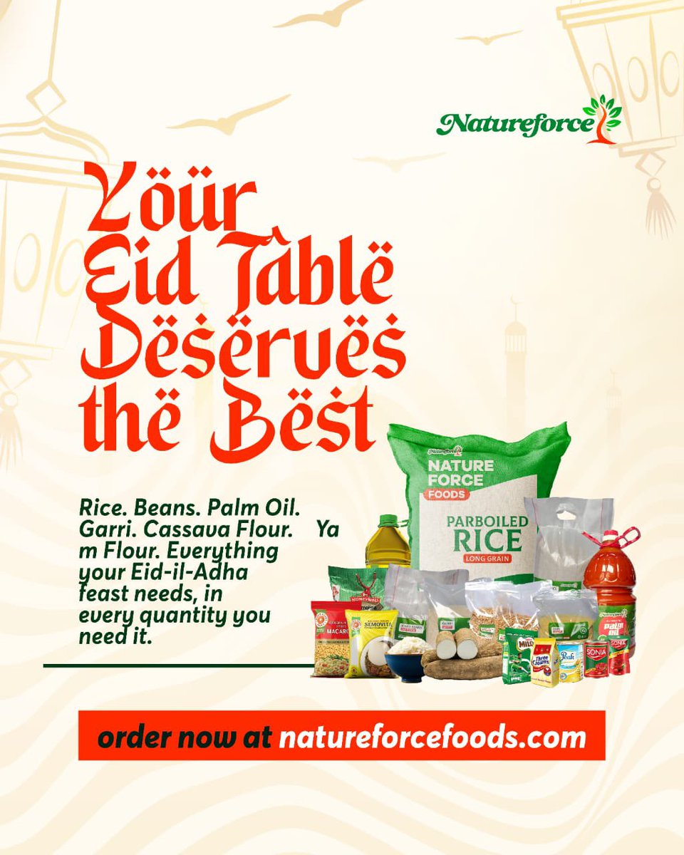 NffoodsNG's tweet photo. This Eid-il-Adha, don't settle for less. 🌙

The feast is big. The family is coming. Make sure your kitchen is ready.

Everything you need, in every quantity you need it; delivered fresh to your door.

Order now on https://t.co/vpahfyWd0x https://t.co/Ww6M7fcsps