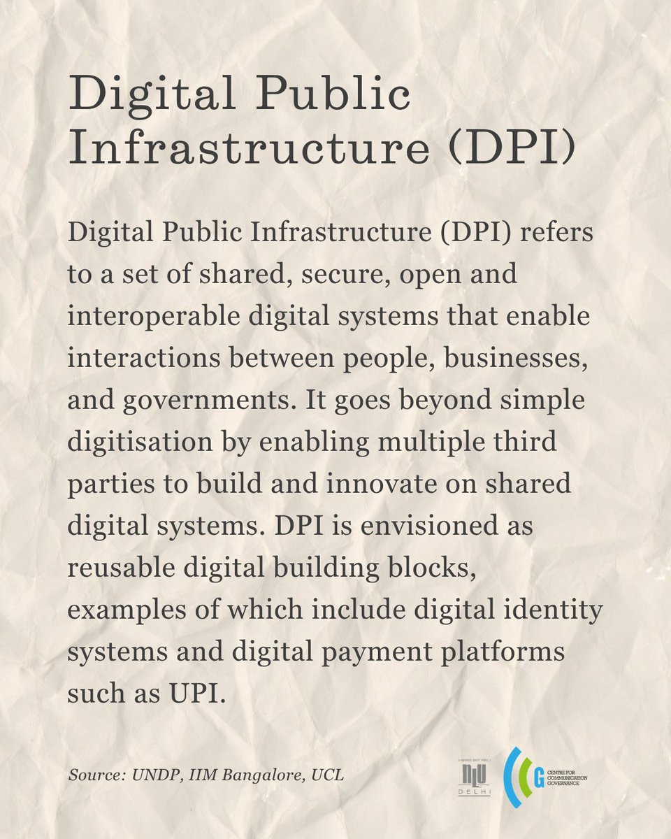 CCGNLUD's tweet photo. India’s story with #DPI is that it may have propelled the inclusion of people from various backgrounds into a digital economy. At the same time, concerns  related to privacy, data security and governance continue to be important areas of discussion

#VocabMondays #CCGExplains https://t.co/mym2AVfNGl