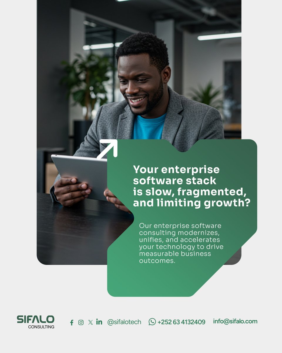 SifaloTech's tweet photo. Your systems should push growth forward , not slow it down. 🚀
Modernize your business with smarter enterprise solutions from Sifalo Consulting. https://t.co/9TSMg4GRsL