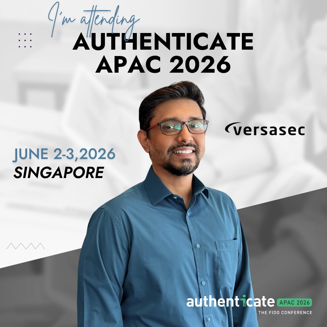 versasec's tweet photo. The @FIDOAlliance is bringing its digital identity conference to APAC, and Versasec is proud to be part of this milestone event in #Singapore on June 2-3.

Secure a slot to discuss your identity #management roadmap and discover how vSEC:CMS can simplify your #identity journey. https://t.co/nbbyA4xdgm