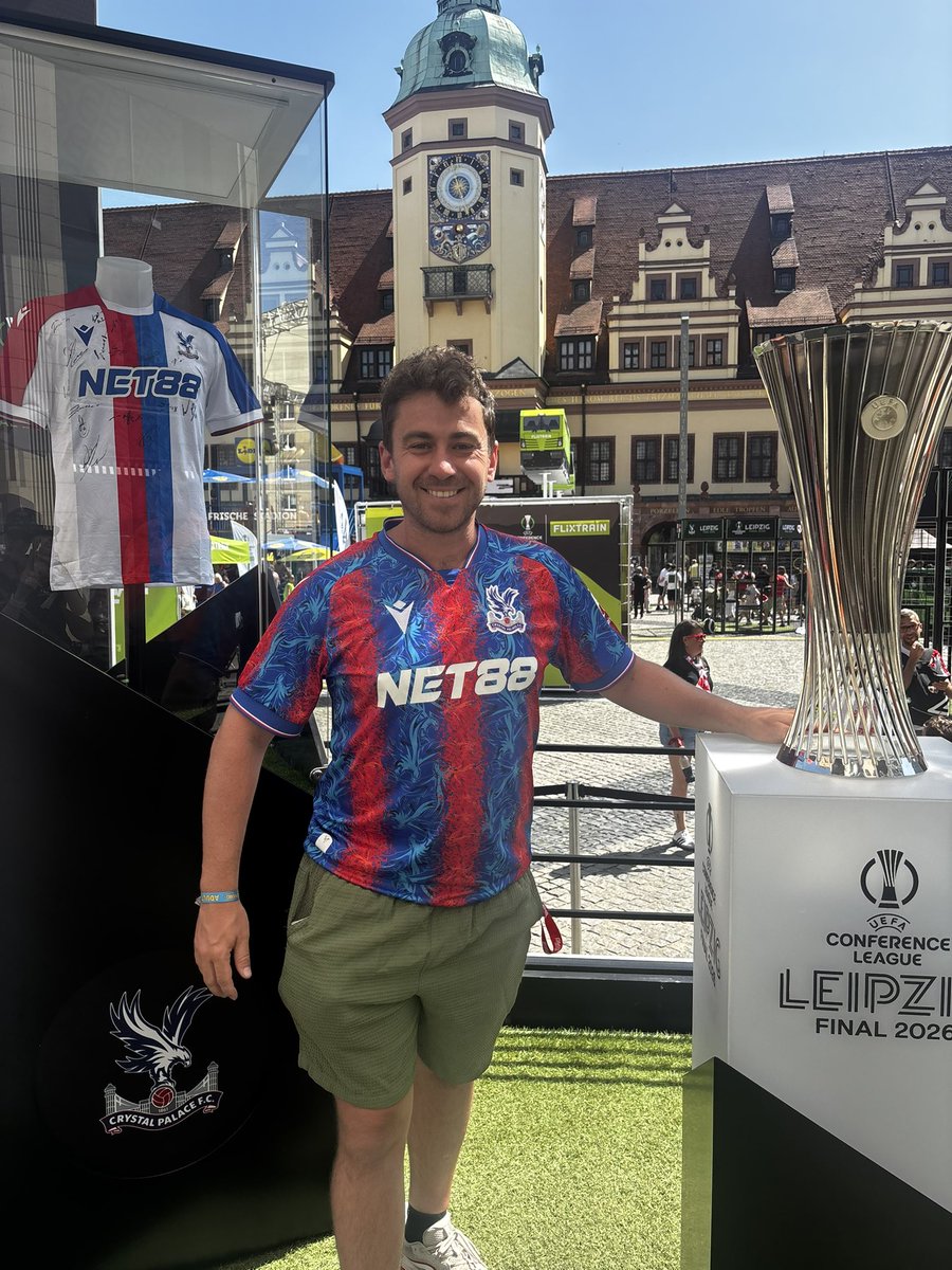 ash1191's tweet photo. @CPFC The cup is ours!! In Leipzig now! https://t.co/EW6uZ59yIj