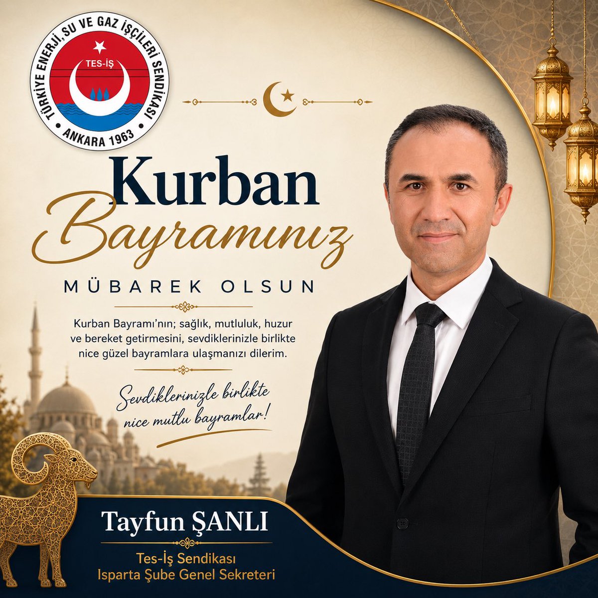 tayfunsanli's tweet photo. Kurban Bayramı’nın; sağlık, mutluluk, huzur ve bereket getirmesini, sevdiklerinizle birlikte nice güzel bayramlara ulaşmanızı dilerim💐 https://t.co/6NMVGWcaih