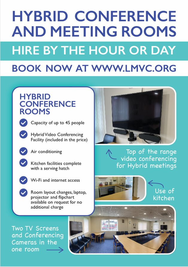 LenMedlockVolC's tweet photo. Looking for a space for meetings, workshops or community events?
Rooms available to hire at The Len Medlock Voluntary Centre ✅
Affordable, flexible &amp; welcoming spaces.
📩 Get in touch to check availability.
#RoomHire https://t.co/TnIJAup9tW