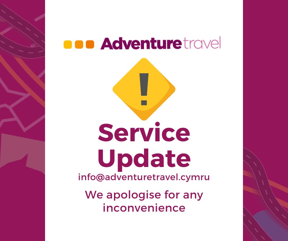 AdvTravelBus's tweet photo. Our 10.03 T6 service from Ystradgynlias is currently not running due to an operational issue this will also affect our 11.06 T6 service from Swansea. https://t.co/IO2DY7qUOH