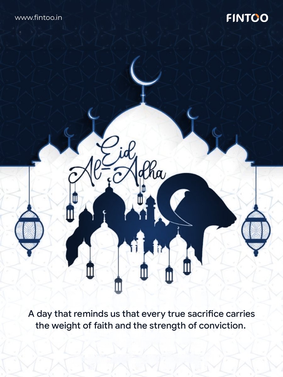 FintooApp's tweet photo. Eid al-Adha🌙 celebrates the values of devotion, kindness, and generosity. Wishing you and your loved ones peace, happiness, and countless blessings.✨

#EidMubarak #BakriEid #EidAlAdha #EidCelebration #FestiveVibes #Blessings #PeaceAndProsperity #Fintoo https://t.co/b3QzSxyV97