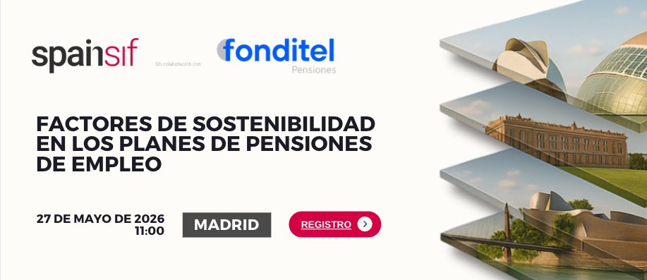 Spainsif's tweet photo. 📢 Mañana celebramos la sesión de Apertura de la #SemanaISR2026 sobre sostenibilidad y planes de pensiones de empleo organizada por @spainsif y @fonditel .

Participarán representantes de DGSFP, @CCOO , @candriam , @BlackRock  y el @inclusiongob 

📍 Espacio Fundación Telefónica, Madrid 
🕚 11:00 h

Últimas inscripciones:👇 https://t.co/cm62d8uCiH