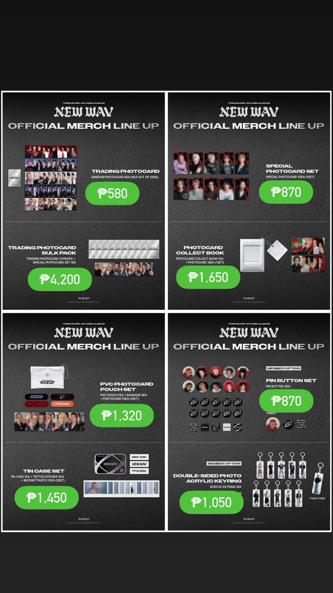 eotteo_k_shop's tweet photo. WTS LFB | KOREA PASABUY🛍️PH GO🇵🇭 FETA

✅TREASURE [New Wav] 4th Mini Album — Official Merch/MD

₱580 - 2,550 (price list ⬇️)

•price all in + LSF

🙋🏻‍♀️admin will purchase onsite @ theSameE offline store

📌DOP (loyal customer) can full payment once onhand

📌DOP (first time purchaser)
DP: ₱250 ea
BAL: once onhand
 
📦Fast ETA: 06/18- arrival in PH address

🚚sco direct jnt sdd (grabe/lalamove)
💰gcash bdo

DM to order!💌

#TREASURE #트레저 #4thMINIALBUM #NEWWAV #YGSELECT