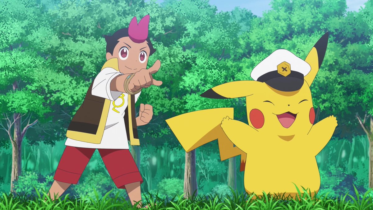 anipoke_PR's tweet photo. △#アニポケ 次回注目ポイント▽

ニュースの真相を確かめるべく、みんなで調査へ！

町で聞き込みをしている中で見つけたのは、
なんともう一つのブレイブアサギ号💥
そして、リコ、ロイ、ドット、#キャプテンピカチュウ の偽物!?

リコたちは偽物のライジングボルテッカーズとバトルすることに！ https://t.co/G343LBIvyM
