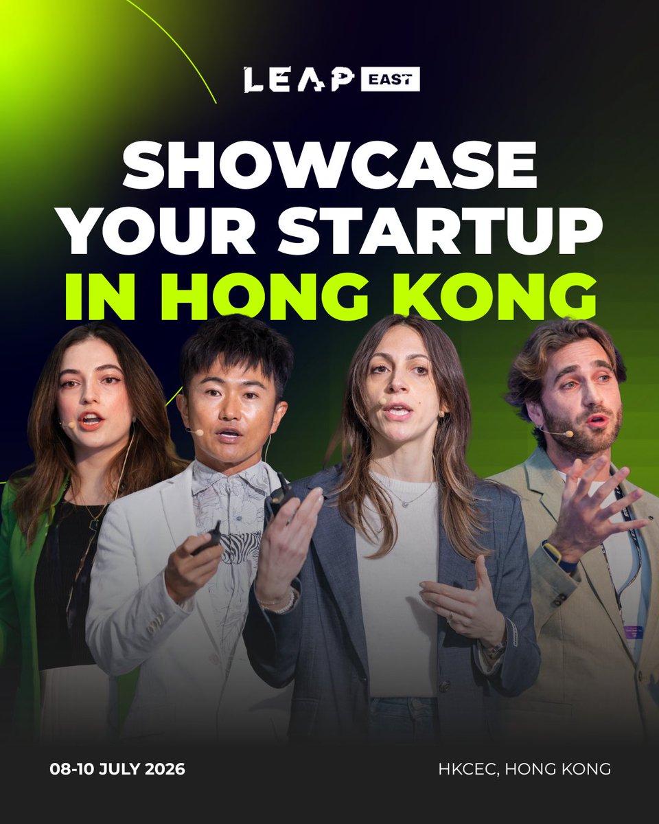 leapeast's tweet photo. You've built something worth seeing. Now put it in front of 25,000 attendees. 

This July, LEAP East lands in Hong Kong, and we want your startup on the floor. This is your entry point into one of Asia's biggest tech moments.

Applications are open. https://t.co/8qhfZ6vZS7

#LEAPEast