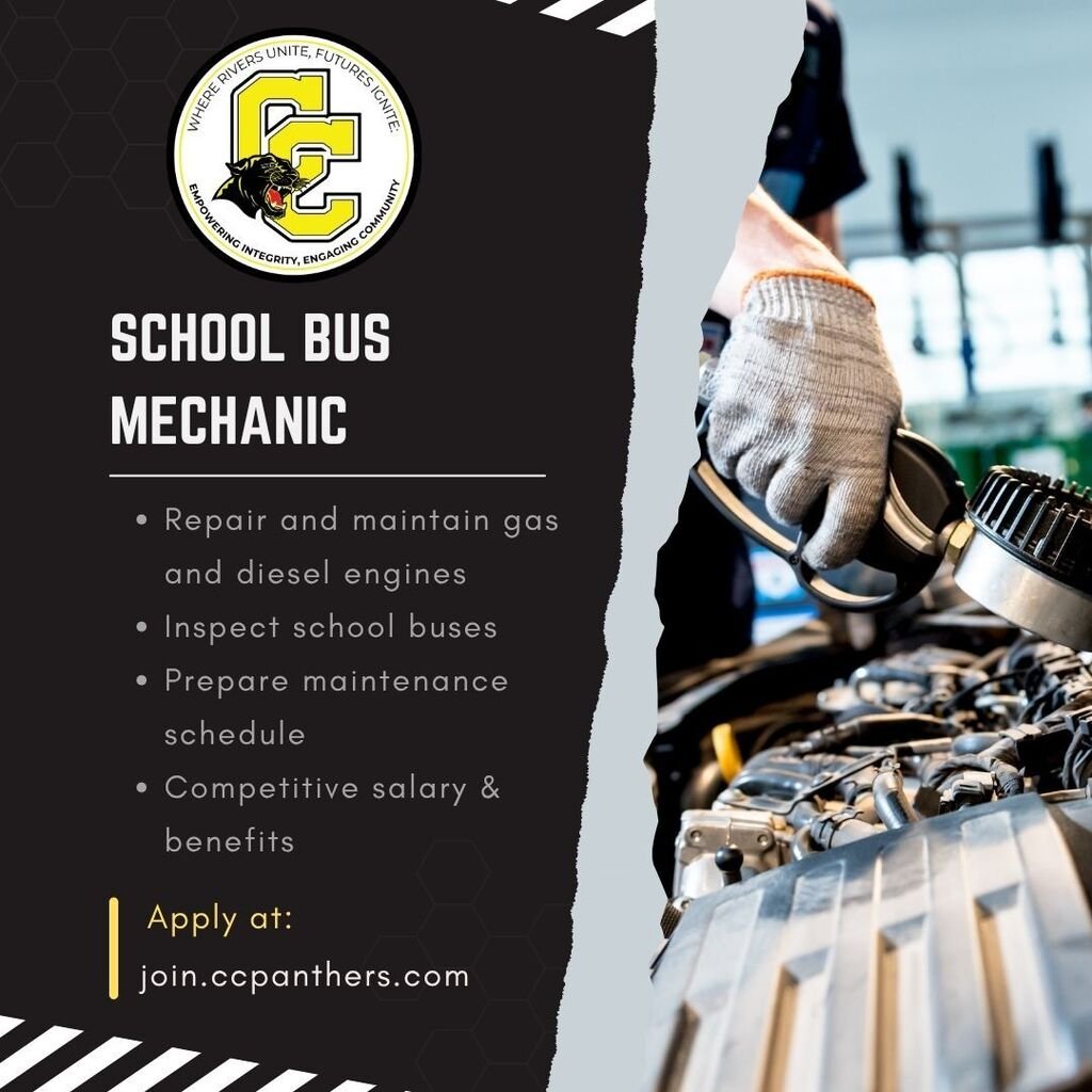 CarrollSchoolsK's tweet photo. Help keep our wheels turning! We are looking for a bus mechanic to join our transportation team. If you have mechanical experience and a commitment to safety, we would love to hear from you. https://t.co/yyAQ0OnNVg