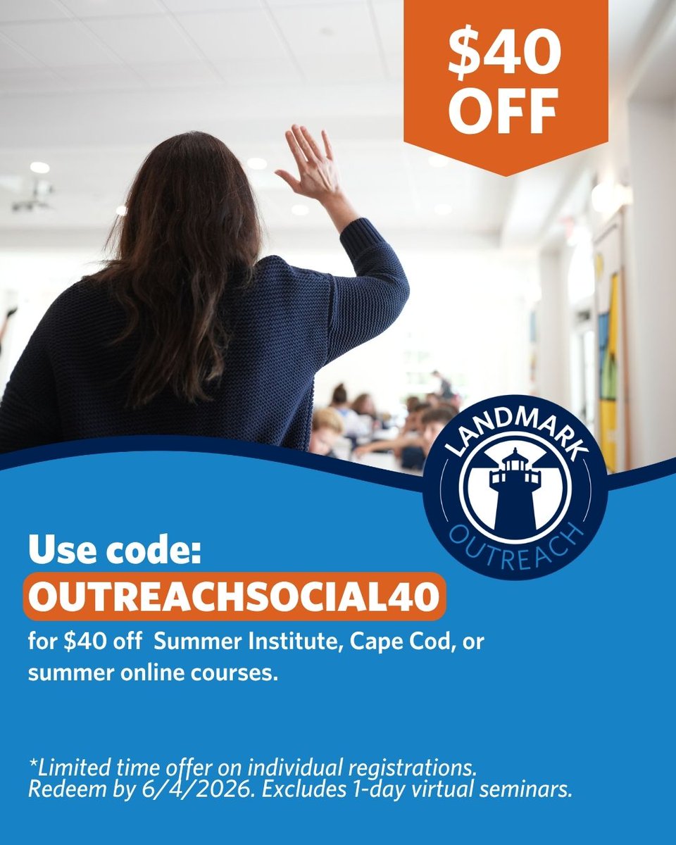 LMKOutreach's tweet photo. Ready to kick-start your summer professional development plans? ☀️ Use code OUTREACHSOCIAL40 by June 4th to get $40 off.

View our full list of summer courses and register today: https://t.co/bUN4AiNvQl

#TeacherToolkit #ExecutiveFunction #ScienceOfReading #OnlinePD #ContinuingEd https://t.co/jQjIDfDYr0