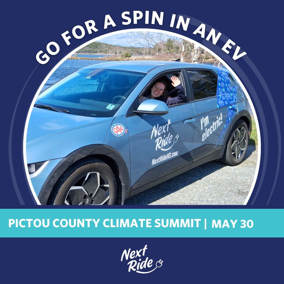 nextridens's tweet photo. Could your next ride be electric?

Come experience EV driving at the Pictou County Climate Summit.
📍 2756 Westville Rd, Westville, N.S.
Saturday, May 30 | 9:30 a.m.– 3 p.m.

Take a spin in or on one of the following vehicles:
- Hyundai Ioniq 5
- Toyota bZ
- An e-bike https://t.co/0I4sOO09y3