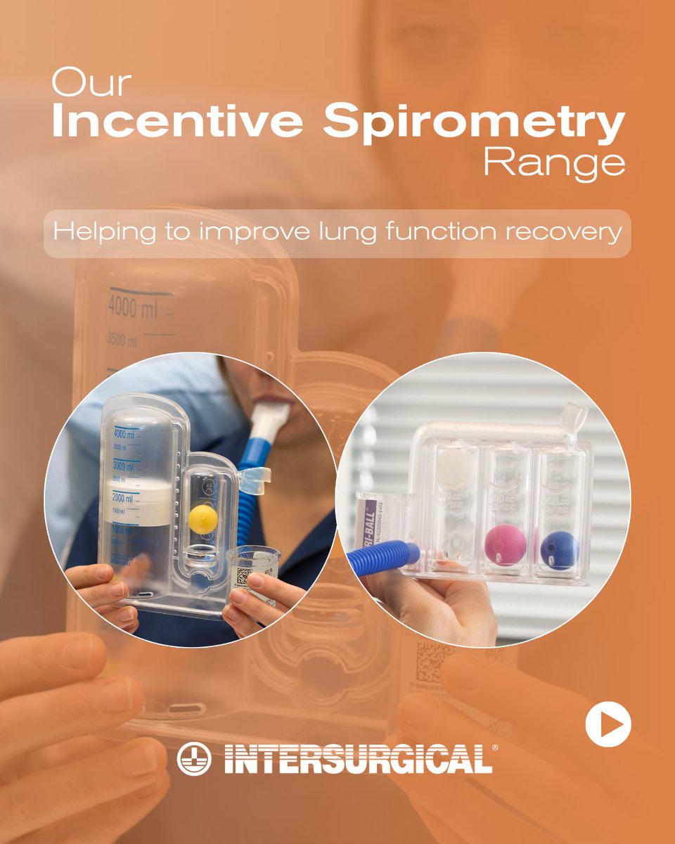 intersurgical's tweet photo. Incentive spirometry plays a key role in supporting respiratory function during recovery, helping to improve lung function and reduce the risk of post-operative complications.

Our Incentive spirometry range includes the SPIRO-BALL® incentive exerciser and TRI-BALL® respiratory exerciser. Both are effective, single-patient use devices to support patients who have under gone abdominal or thoracic intervention and for patients with diseases associated with a decrease in respiratory capacity to recover normal breathing

The SPIRO-BALL® is also available in a paediatric option, designed to meet the needs of your younger patients.

📍 Attending the European Cystic Fibrosis Conference next week in Lisbon? Visit the Intersurgical stand to view the range first-hand!

Find out more and enquire today: 
📲 https://t.co/wx60iFed85
📧 info@intersurgical.com

#Intersurgical #RespiratoryCare