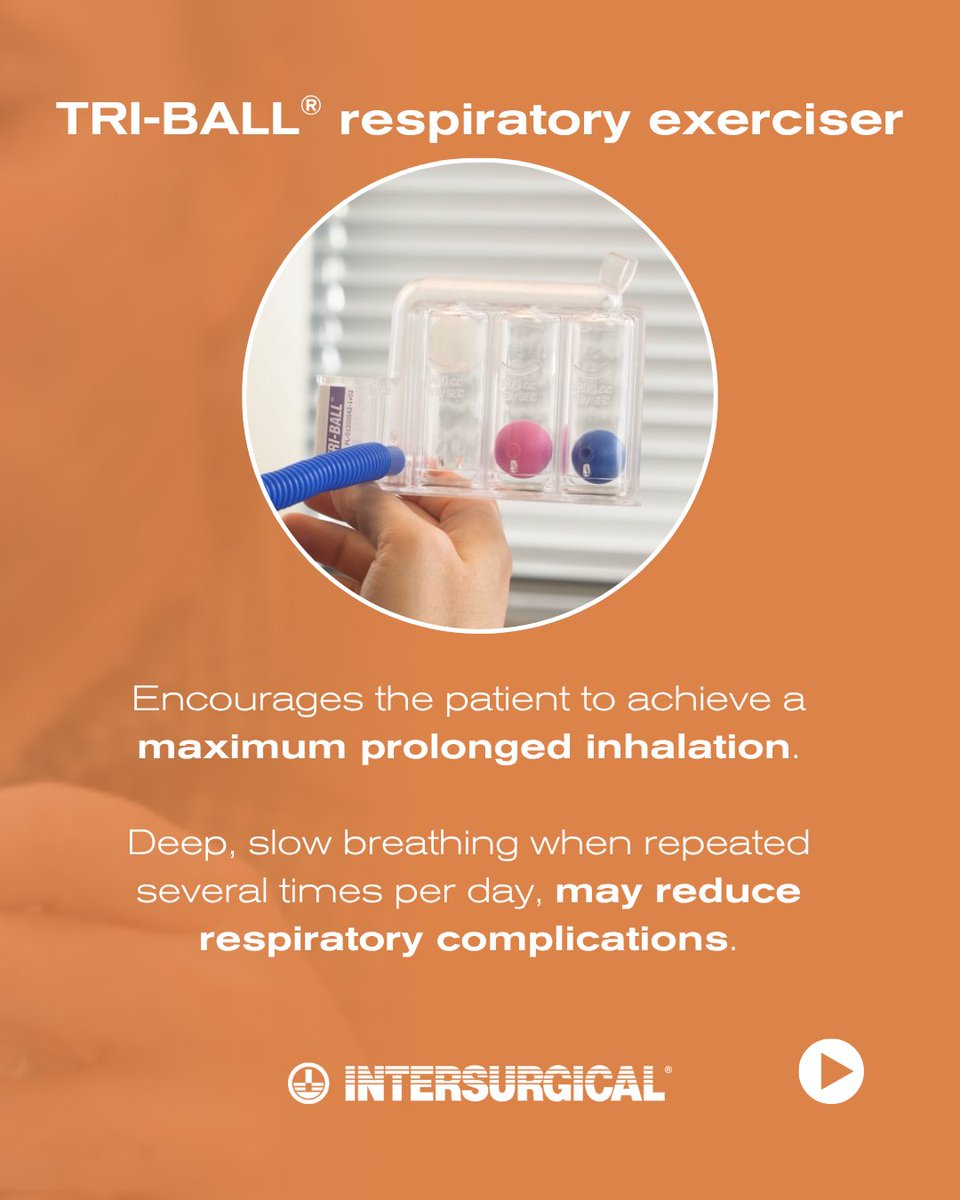 intersurgical's tweet photo. Incentive spirometry plays a key role in supporting respiratory function during recovery, helping to improve lung function and reduce the risk of post-operative complications.

Our Incentive spirometry range includes the SPIRO-BALL® incentive exerciser and TRI-BALL® respiratory exerciser. Both are effective, single-patient use devices to support patients who have under gone abdominal or thoracic intervention and for patients with diseases associated with a decrease in respiratory capacity to recover normal breathing

The SPIRO-BALL® is also available in a paediatric option, designed to meet the needs of your younger patients.

📍 Attending the European Cystic Fibrosis Conference next week in Lisbon? Visit the Intersurgical stand to view the range first-hand!

Find out more and enquire today: 
📲 https://t.co/wx60iFed85
📧 info@intersurgical.com

#Intersurgical #RespiratoryCare