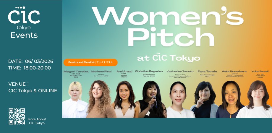 CICTokyo's tweet photo. 登壇者が決定しました！6月3日（水）、CIC 初の「Women's Pitch Event」を開催します。
CIC Tokyo DEIBチームが、女性起業家を応援する初のピッチイベントを開催します。日本を拠点に活躍する8名の女性起業家が、AI・EdTech・建築・医療ロボット・ウェルネスなど多彩な領域からステージに立ちます。
優勝チームにはCICコワーキングスペースの最大6ヶ月メンバーシップをプレゼント。
投資家・起業家仲間・ダイバーシティを応援したい方、どなたでもぜひご参加ください。オンライン参加も可能です！
📅 6月3日（水）18:00〜20:00（17:30受付開始） 
📍 CIC Tokyo（虎ノ門ヒルズビジネスタワー15階）& オンライン 
🎟️ 参加費：無料
詳細・参加登録はこちら https://t.co/2T5p7uaJ0C
#WomenInTech #女性起業家 #スタートアップ #CICTokyo #DEIB