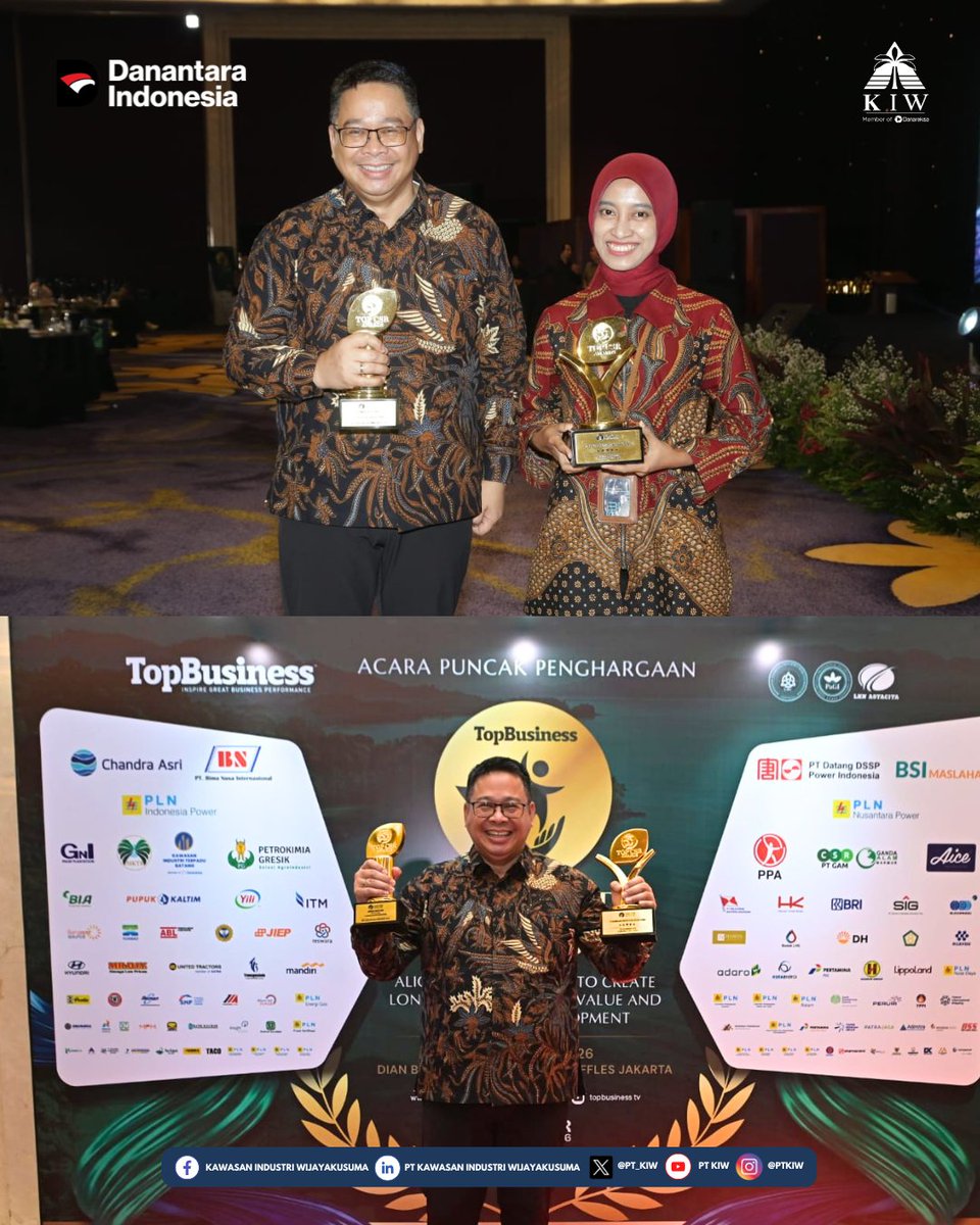 pt_kiw's tweet photo. PT Kawasan Industri Wijayakusuma (KIW) memperoleh penghargaan TOP CSR Awards 2026 # Corporate Level STAR 5 serta TOP Leader on CSR Commitment 2026 pada ajang TOP CSR Awards 2026. https://t.co/HSYuTAISJR